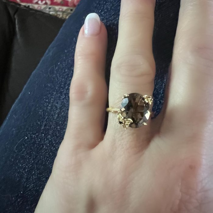 smoky quartz flower ring smoky quartz flower ring