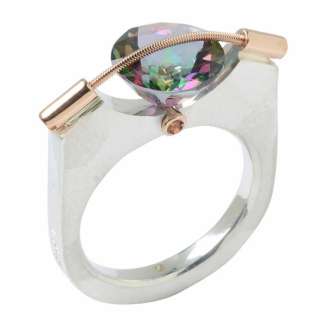 9mm Tension Ring Mystic Green Topaz SIZE 8 only