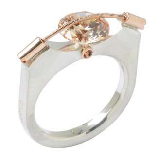 9mm tension set Champagne Ring size 7.5