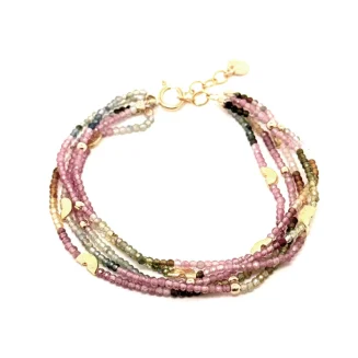 Half Moon Multi-Strand Bracelet- Tourmaline
