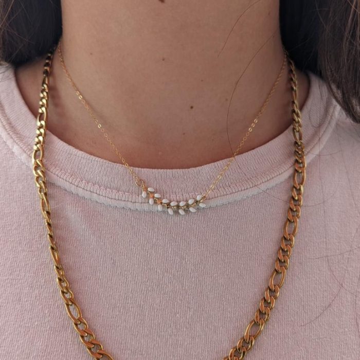 white enamel necklace