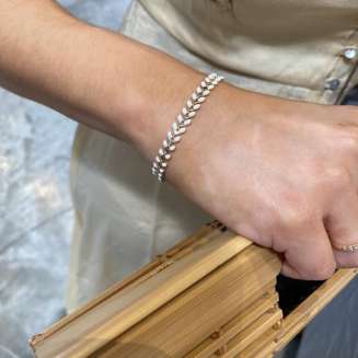 Long White and Gold Filled Ivy Bracelet
