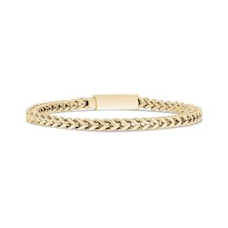4mm Steel and Gold Franco Link Bracelet 8.5"