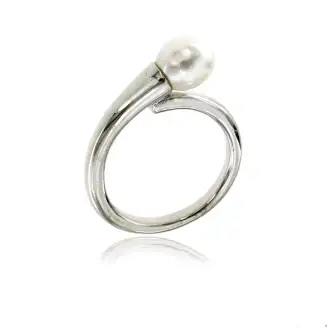 STERLING SILVER WRAPAROUND PEARL RING