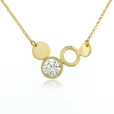 THREE CIRCLES GOLD NECKLACE