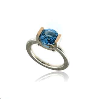 Tension Mount with 9MM Swiss Blue Spinel