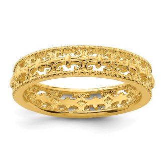 GOLD VERMEIL FLEUR DE LIS BAND