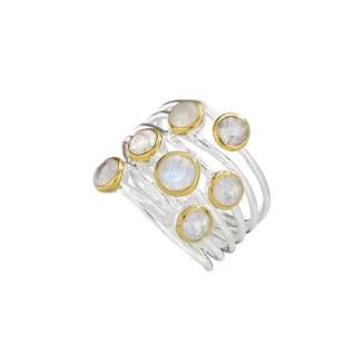 7 BEZEL SET MOONSTONE RING