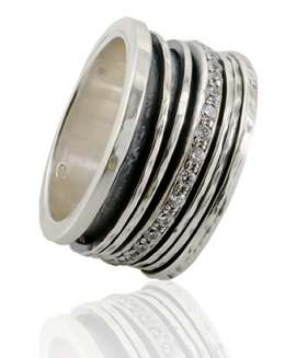 Sterling Silver Spinner band with CZ Eternity Band