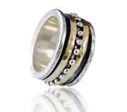 Sterling Silver and 9K Yellow Gold Spinner Ring
