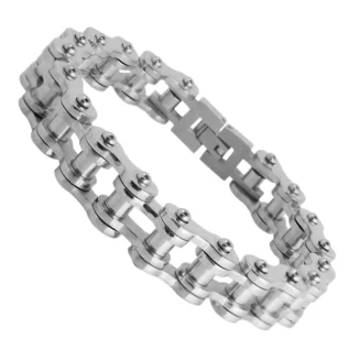 14MM STAINLESS STEEL MOTORCYCLE CHAIN BRACELET 9"