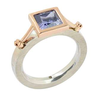 Square Tanzanite Suspension Ring