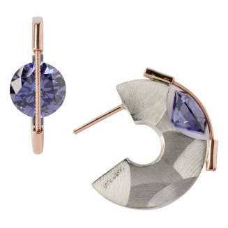 9mm Tension set Tanzanite CZ Earrings