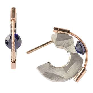 Tanzanite Small Hoop Post Earrings