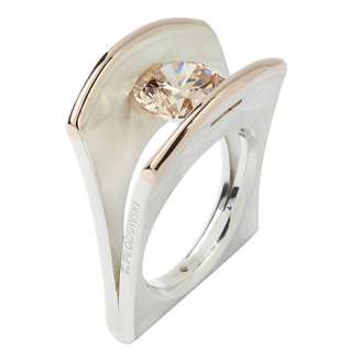 Sterling Silver and 14K Gold Wedge Design Ring