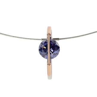 9mm Tension set Tanzanite CZ necklace