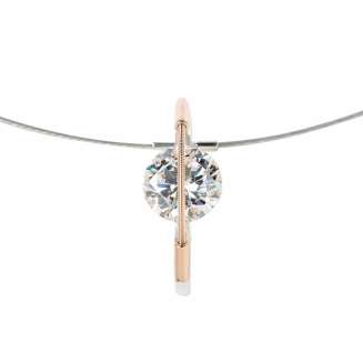9mm White Zircon Tension Pendant