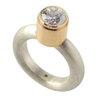 Tomasz Plodowski - Silver Round Band - Gold 7mm Bezel