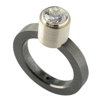 Graphite Square Band - Silver 6mm Bezel