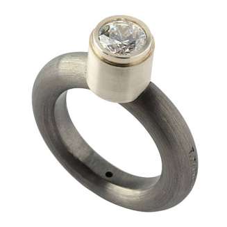Graphite Round Band - Silver 6mm Bezel - Tomasz Plodowski
