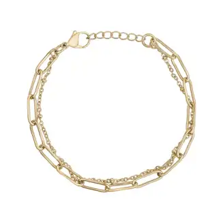 DOUBLE PAPER CLIP GOLD CHAIN