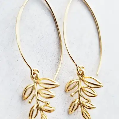 Vermeil Marquis Blossom Leaf Earrings