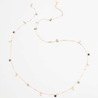 Delicate Gold Vermeil Necklace with gold discs and Trillion cut CZ's