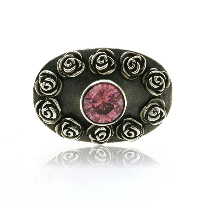 front pink roses