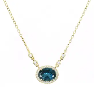 London Blue Topaz Gemstone Necklace