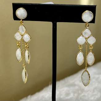 RAINBOW MOONSTONE CHANDELIER EARRINGS
