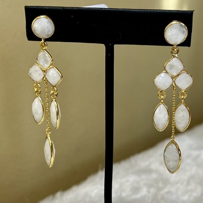rainbow moonstone earrings chandeleirs