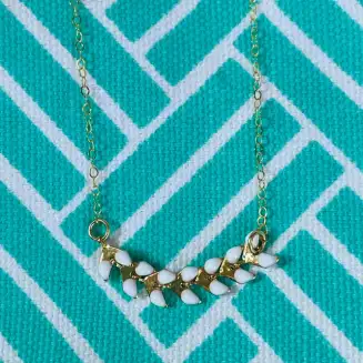 Gold White Ivy Necklace
